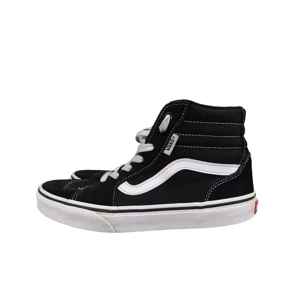 Vans Shoes Kids 3.5 Sneaker Sk8 Hi Skate Casual Suede Lace Up Black Active Youth